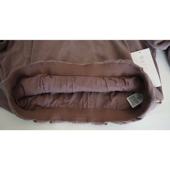 Athleta 473718-032 Women's Sz S Mauve Seasoft 1/4 Zip Bubble Hem Sweatshirt - Picture 12 of 13